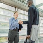 Professional networking concept showing people connecting for job opportunities and career growth