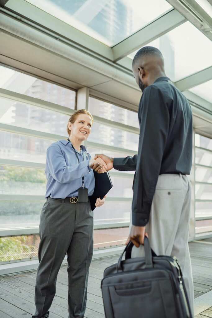 Professional networking concept showing people connecting for job opportunities and career growth