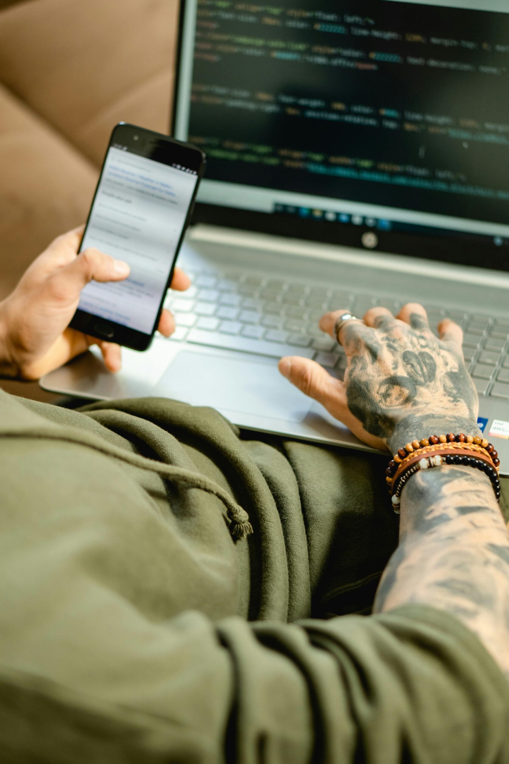 Beginner preparing for technical interview while practicing coding and problem-solving on laptop